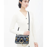 Calfskin Suede Floral Patchwork Studded Small Faye Shoulder Bag - Endless - UAE Rental and Resale for Women's Fashion