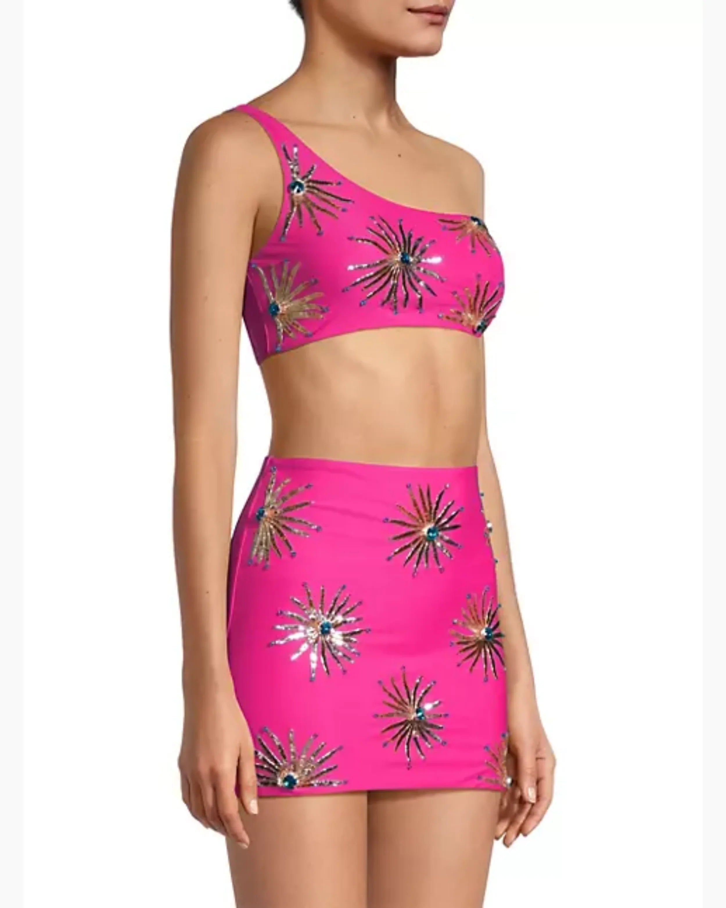 Callie Luxury Embellished Hot Pink Co-ord Set - Endless - UAE Rental and Resale for Women's Fashion