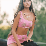 Callie Luxury Embellished Pink Co-ord Set - Endless - UAE Rental and Resale for Women's Fashion