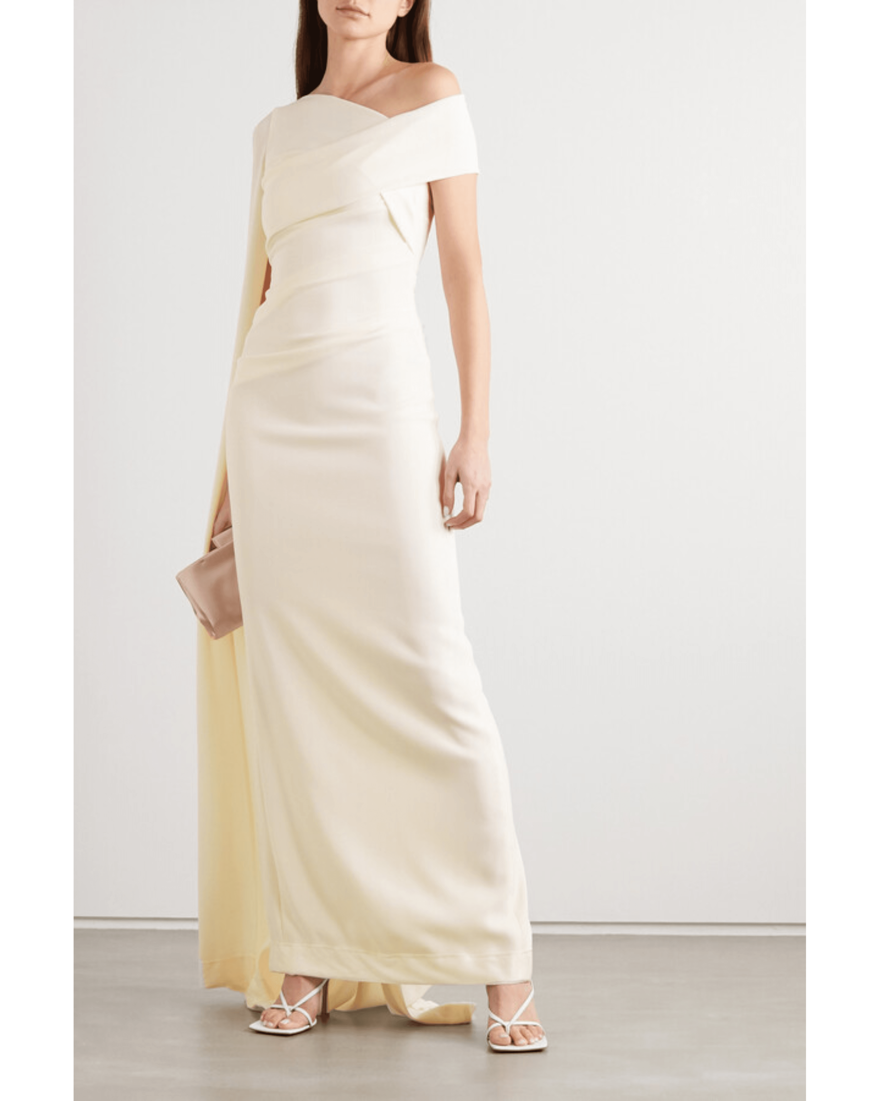 Cape-effect Off-the-shoulder Ruched Stretch-cady Gown - Endless - UAE Rental and Resale for Women's Fashion
