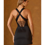 Carlotta Halterneck Lace-Up A-Line Mini Dress - Endless - UAE Rental and Resale for Women's Fashion