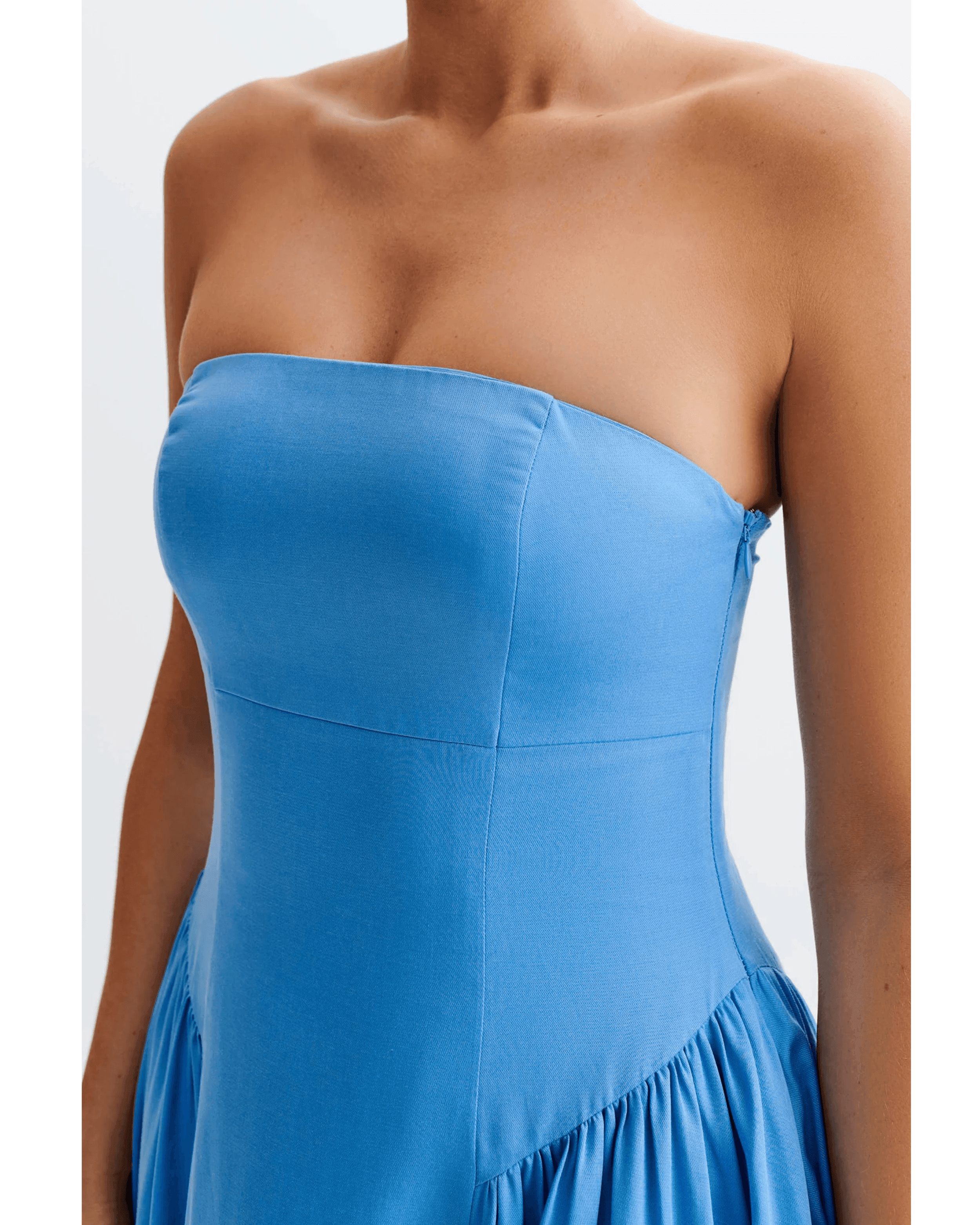 Carmele Cotton Gathered Midi Dress - Endless - UAE Rental and Resale for Women's Fashion