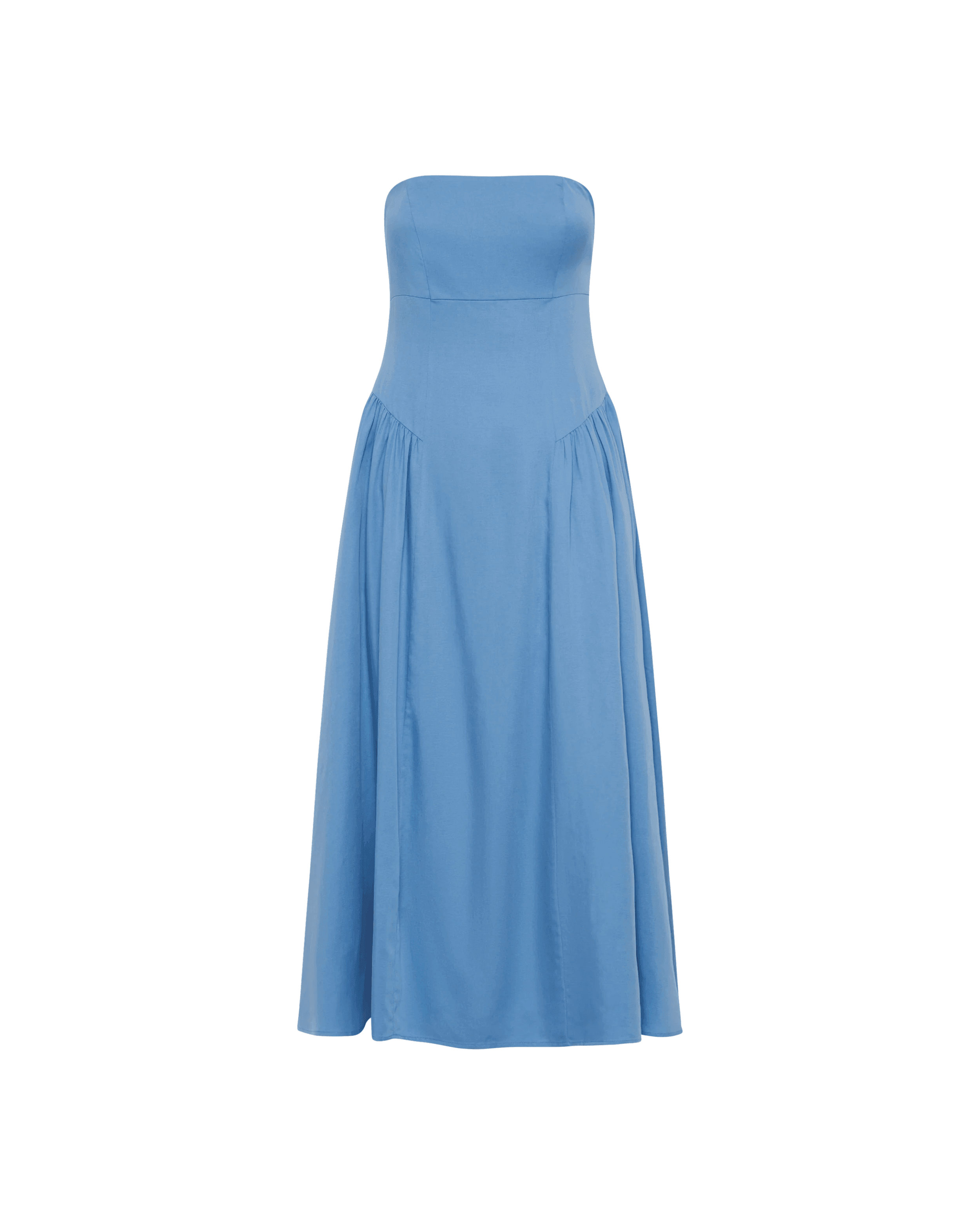 Carmele Cotton Gathered Midi Dress - Endless - UAE Rental and Resale for Women's Fashion