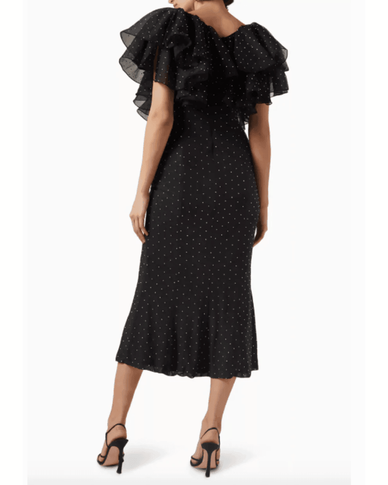 Carmen Frill Midi Dress - Endless - UAE Rental and Resale for Women's Fashion