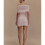 Caspian Slinky And Mesh Off Shoulder Mini Dress - Endless - UAE Rental and Resale for Women's Fashion