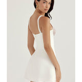 Cassandra Ivory Satin And Lace Mini Dress - Endless - UAE Rental and Resale for Women's Fashion
