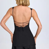 Cassandra Ruffle-Trim Button-Detail Corset Mini Dress - Endless - UAE Rental and Resale for Women's Fashion