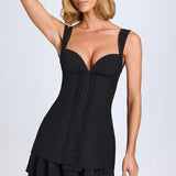 Cassandra Ruffle-Trim Button-Detail Corset Mini Dress - Endless - UAE Rental and Resale for Women's Fashion