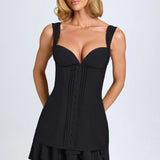 Cassandra Ruffle-Trim Button-Detail Corset Mini Dress - Endless - UAE Rental and Resale for Women's Fashion