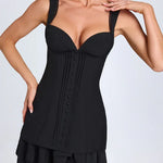 Cassandra Ruffle-Trim Button-Detail Corset Mini Dress - Endless - UAE Rental and Resale for Women's Fashion