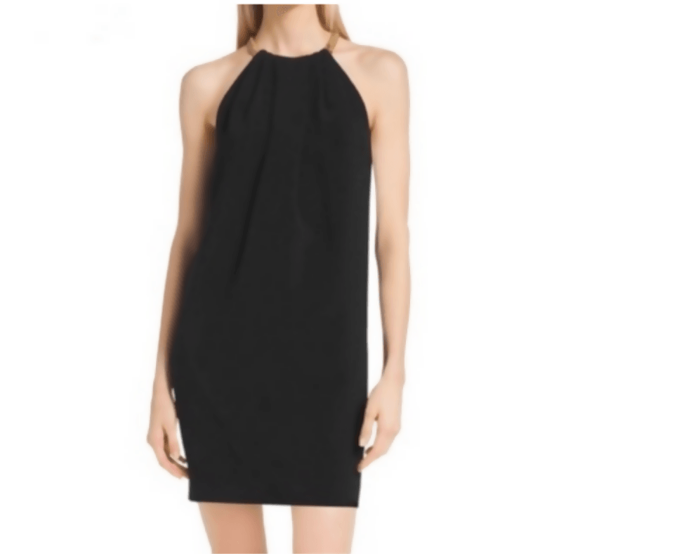 Chain Neck Dress in Black - Endless