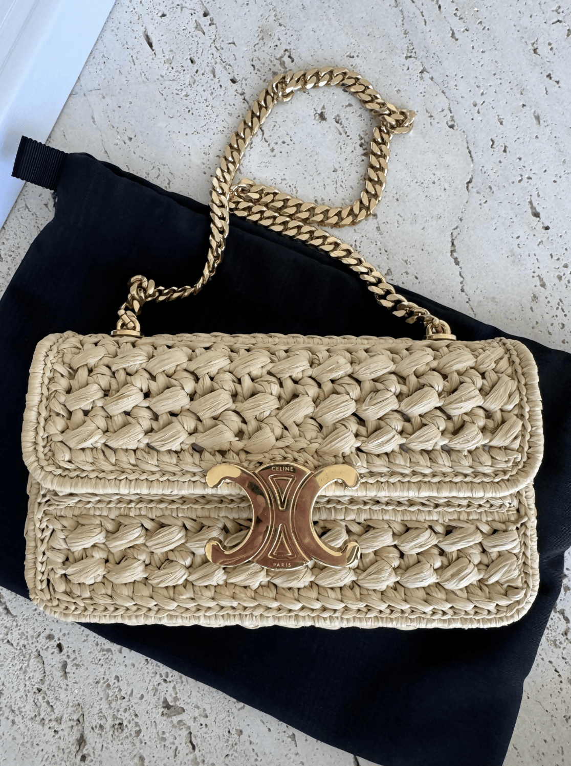 Chain Shoulder Bag Claude in Raffia Effect Textile - Endless - UAE Rental and Resale for Women's Fashion