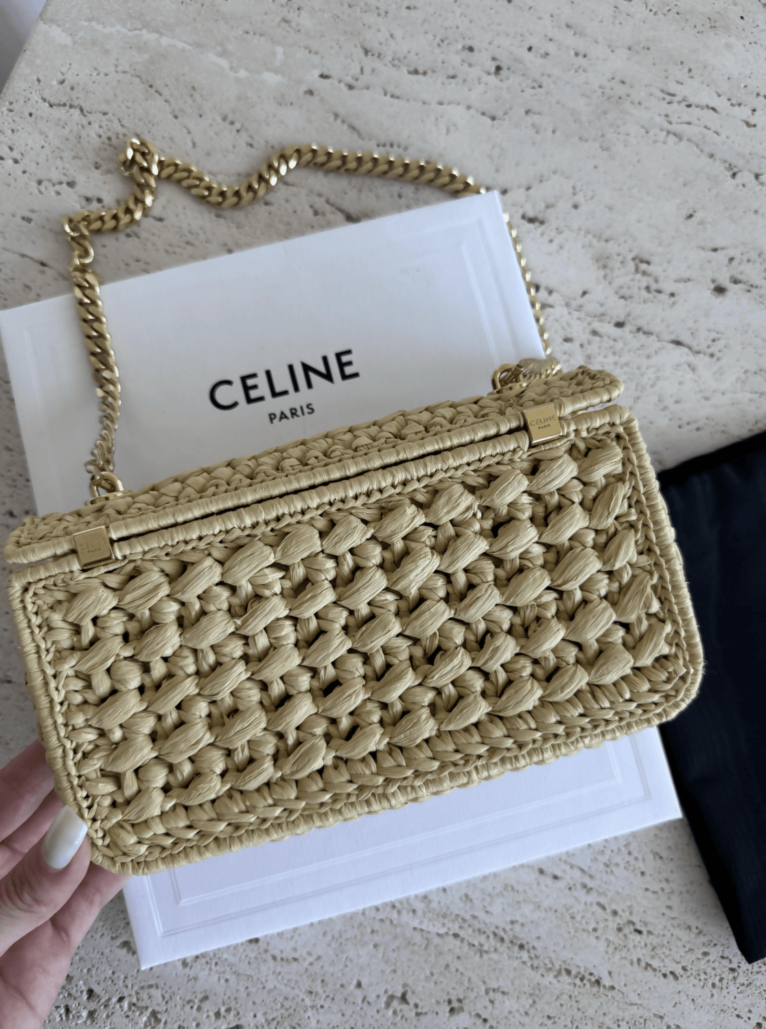 Chain Shoulder Bag Claude in Raffia Effect Textile - Endless - UAE Rental and Resale for Women's Fashion