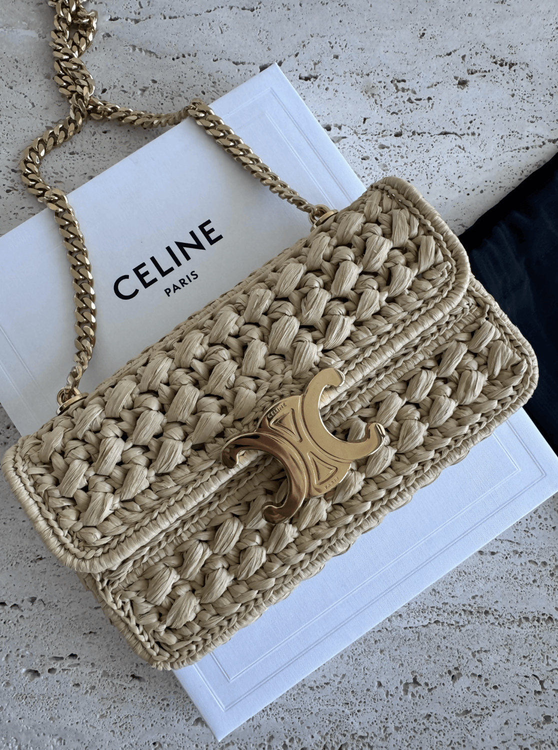 Chain Shoulder Bag Claude in Raffia Effect Textile - Endless - UAE Rental and Resale for Women's Fashion