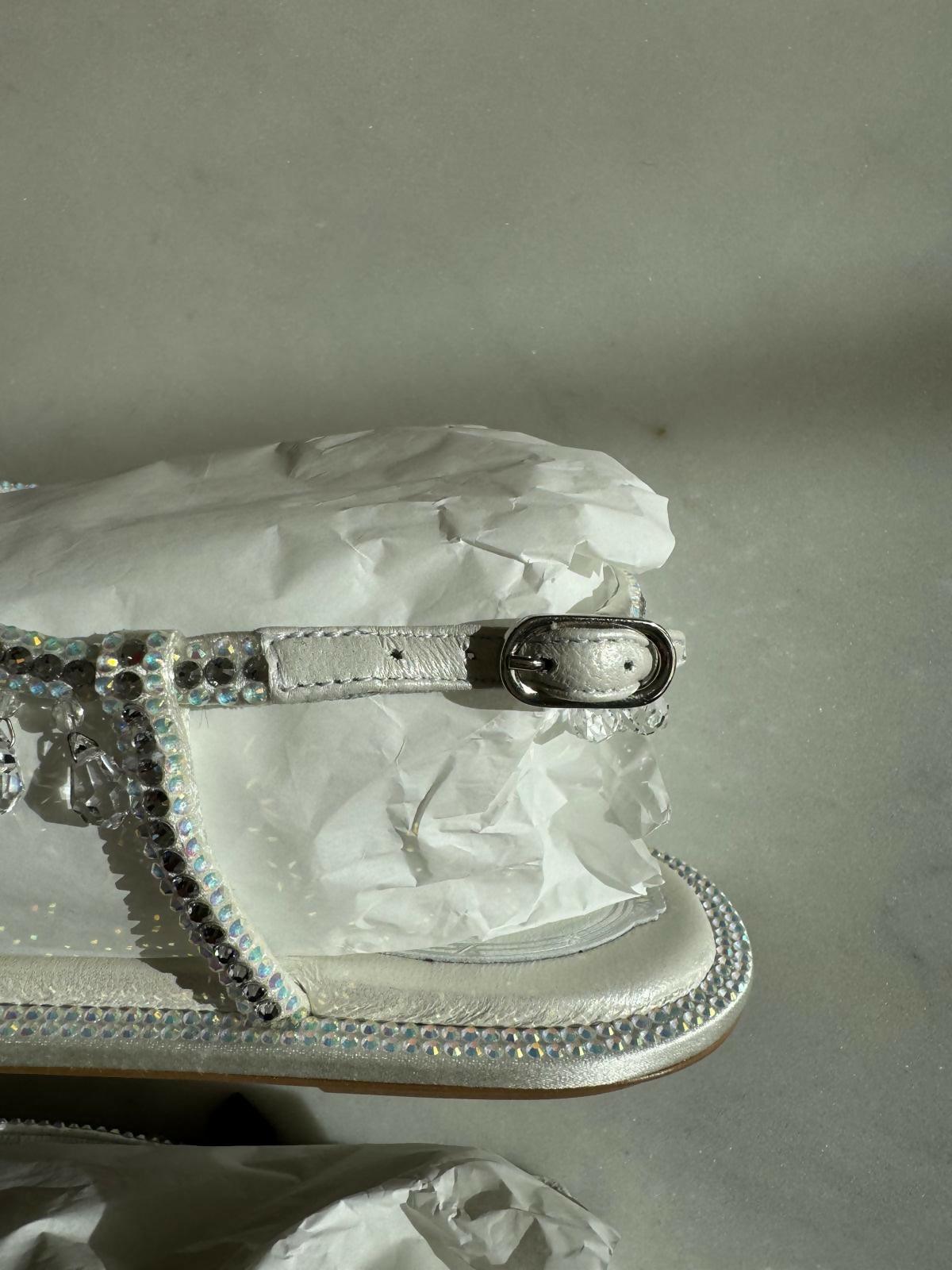 Chandelier Crystal-embellished Satin Sandals - Endless - UAE Rental and Resale for Women's Fashion