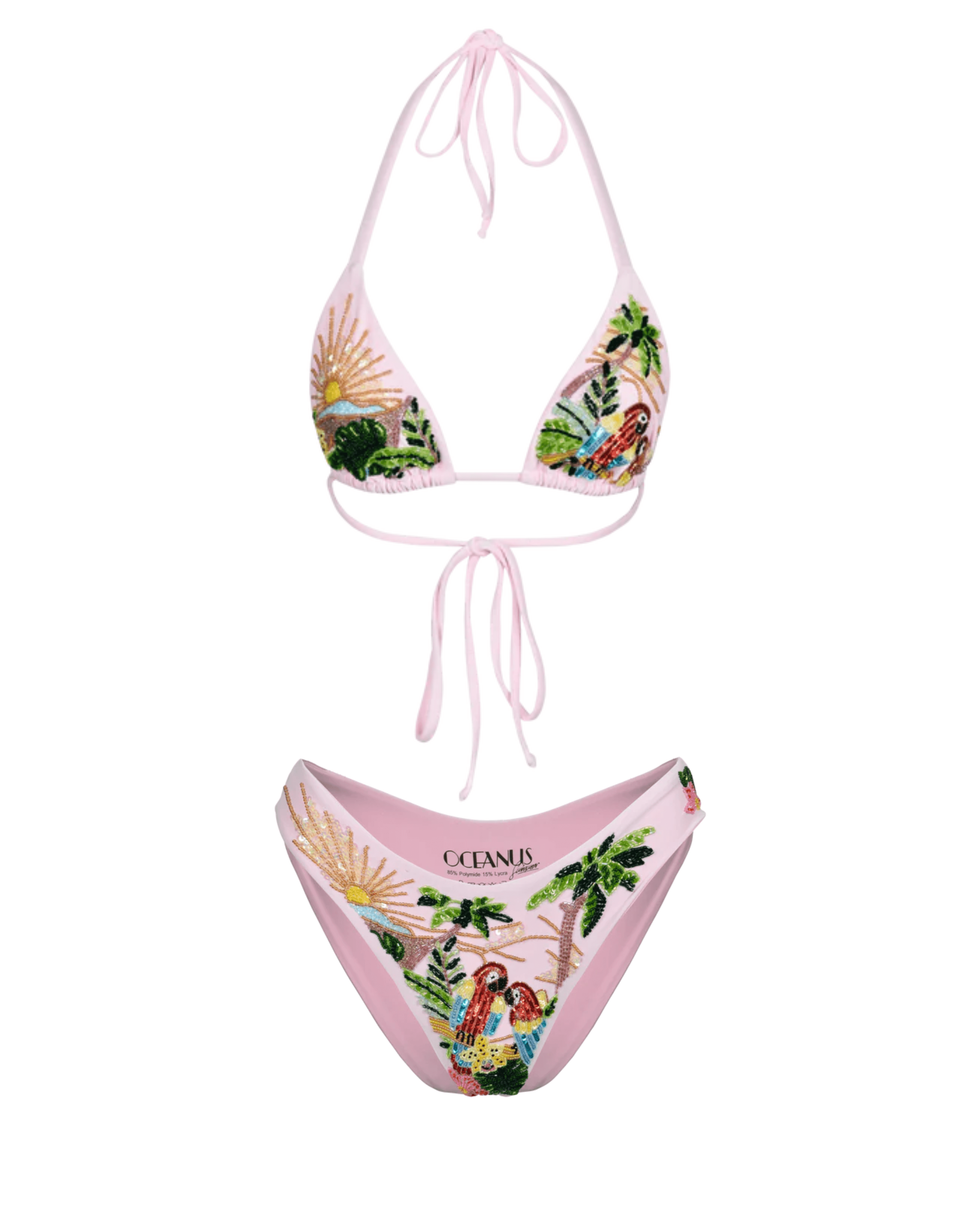 Charli Embellished Premium Tropical Bikini - Endless - UAE Rental and Resale for Women's Fashion