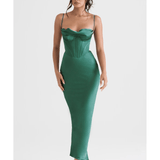 Charmaine Forest Corset Maxi Dress - Endless - UAE Rental and Resale for Women's Fashion