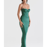 Charmaine Forest Corset Maxi Dress - Endless - UAE Rental and Resale for Women's Fashion