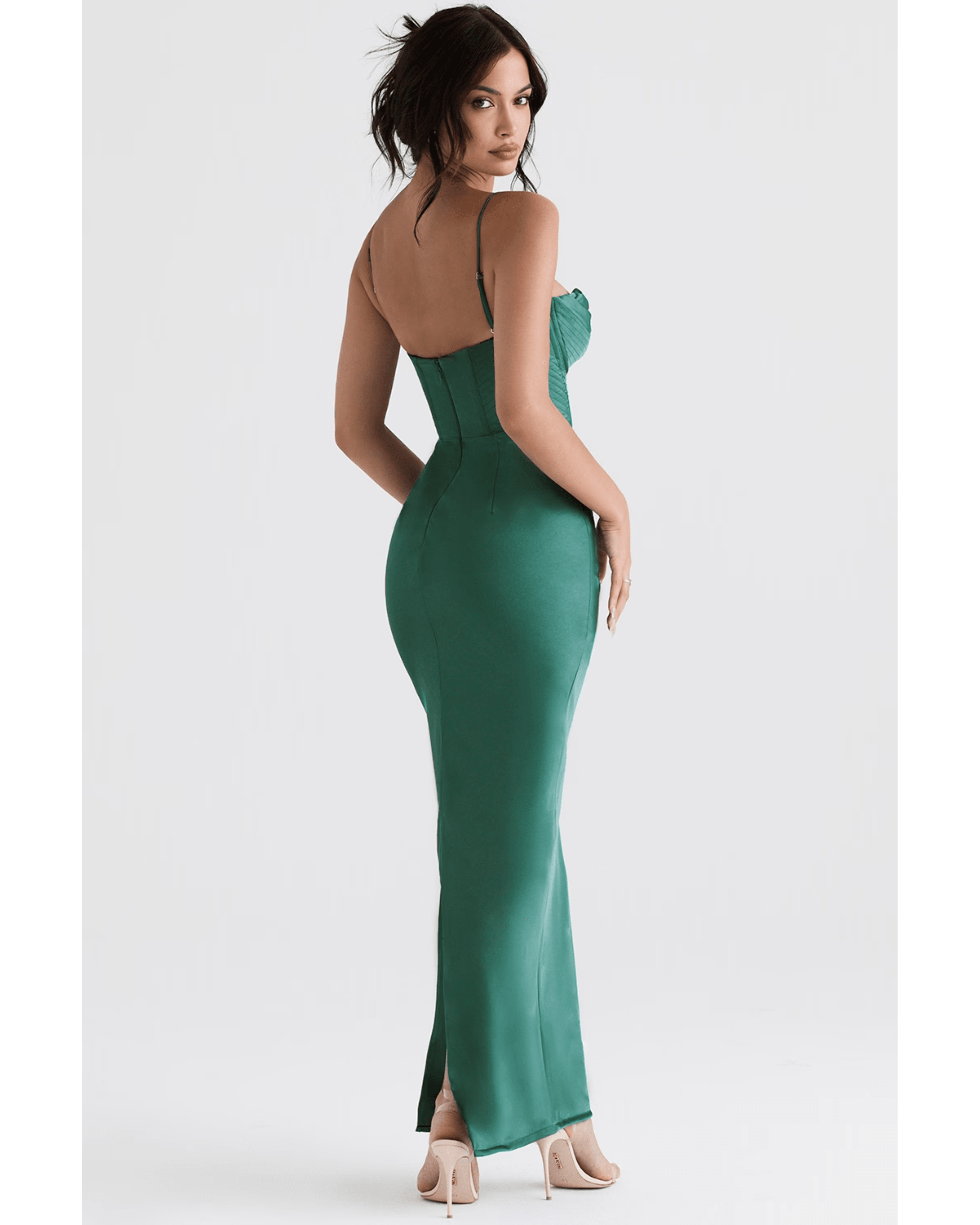 Charmaine Forest Corset Maxi Dress - Endless - UAE Rental and Resale for Women's Fashion