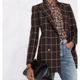 Checked Double-Breasted Blazer - Endless - UAE Rental and Resale for Women's Fashion
