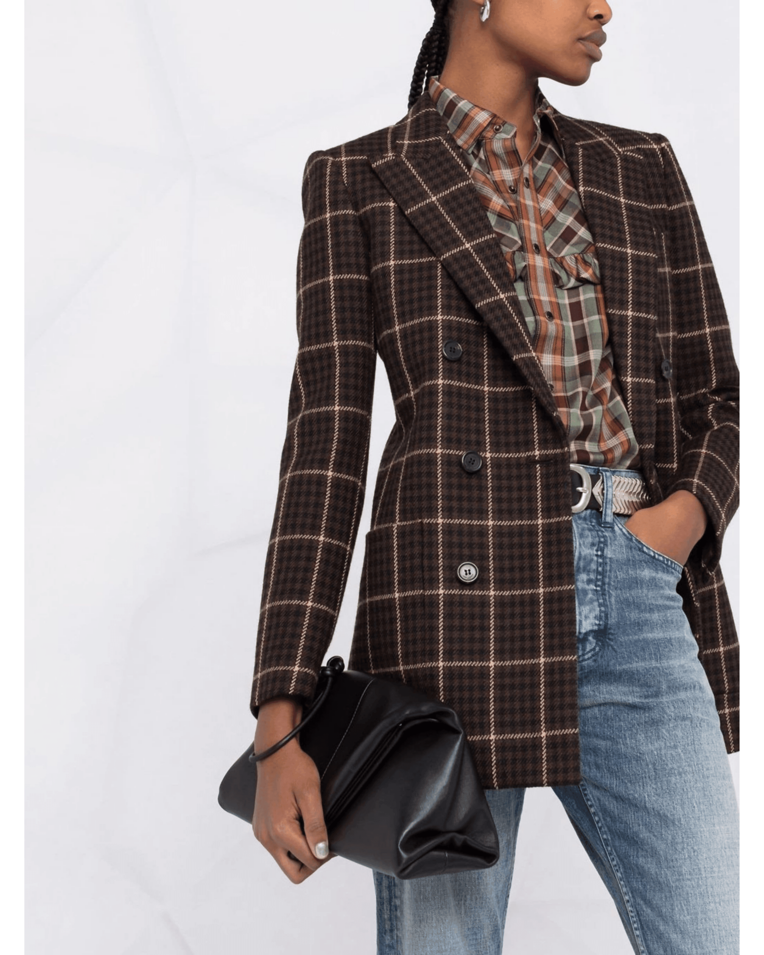 Checked Double-Breasted Blazer - Endless - UAE Rental and Resale for Women's Fashion