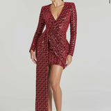 Chrissy Red Drape Dress - Endless - UAE Rental and Resale for Women's Fashion