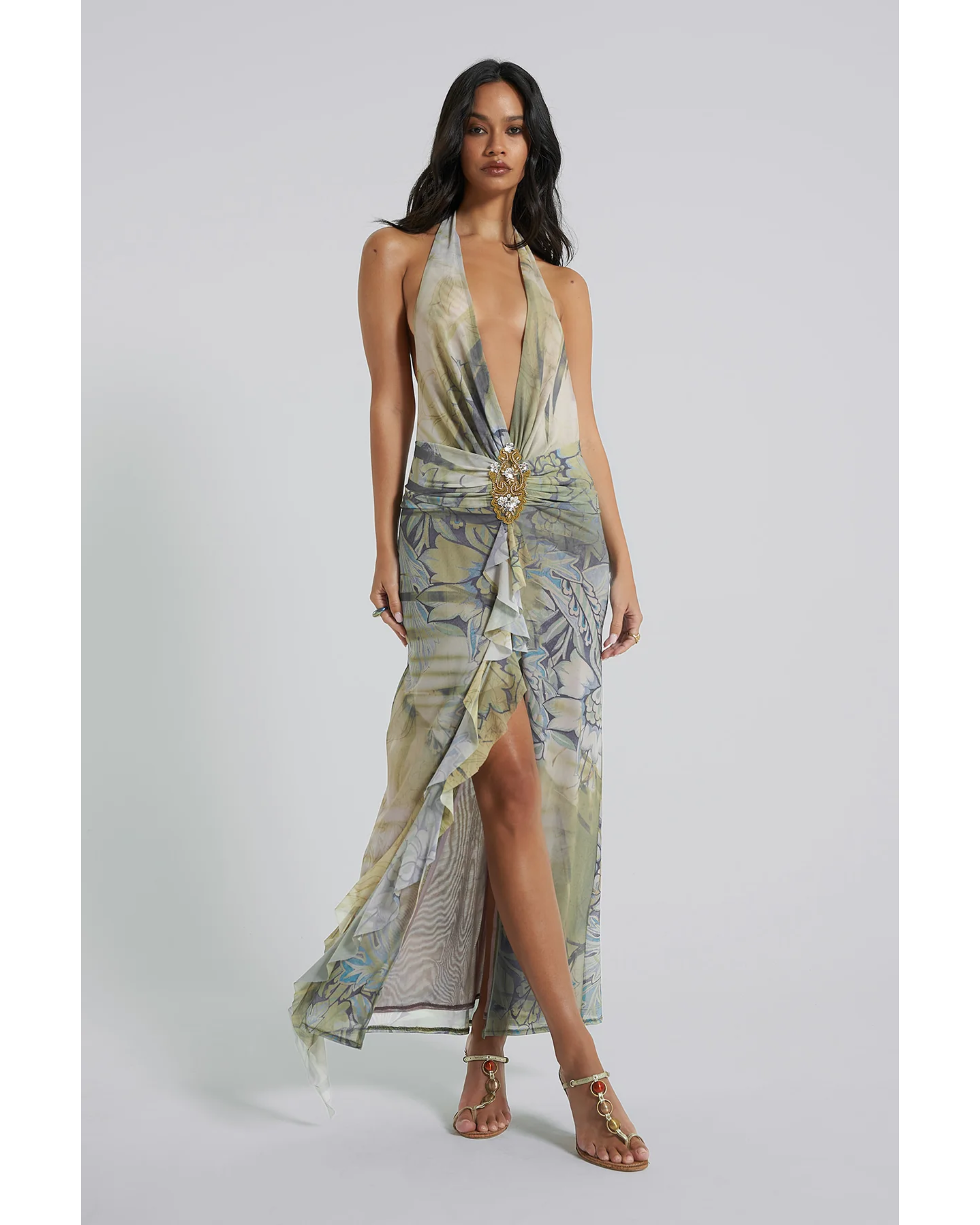 Cindy Plunge Maxi Dress - Endless - UAE Rental and Resale for Women's Fashion