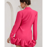 Cloud Catching Hot Pink Tailored Blazer Mini Dress With Ruffled Hem - Endless - UAE Rental and Resale for Women's Fashion