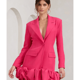 Cloud Catching Hot Pink Tailored Blazer Mini Dress With Ruffled Hem - Endless - UAE Rental and Resale for Women's Fashion