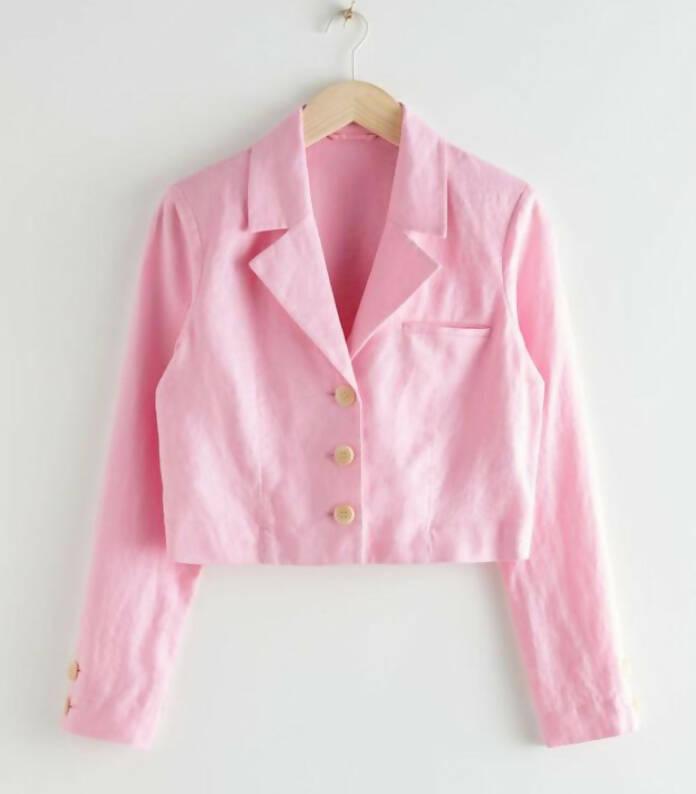 Co-ord Linen Cropped Blazer - Endless - UAE Rental and Resale for Women's Fashion