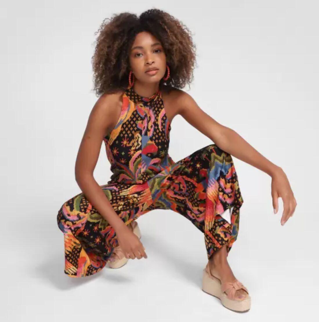 Colourful Sleeveless Jumpsuit - Endless - UAE Rental and Resale for Women's Fashion