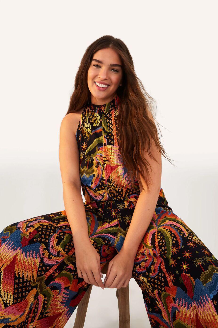 Colourful Sleeveless Jumpsuit - Endless - UAE Rental and Resale for Women's Fashion