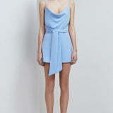 Cornflower Blue Cowl Neck Mini Playsuit - Endless - UAE Rental and Resale for Women's Fashion
