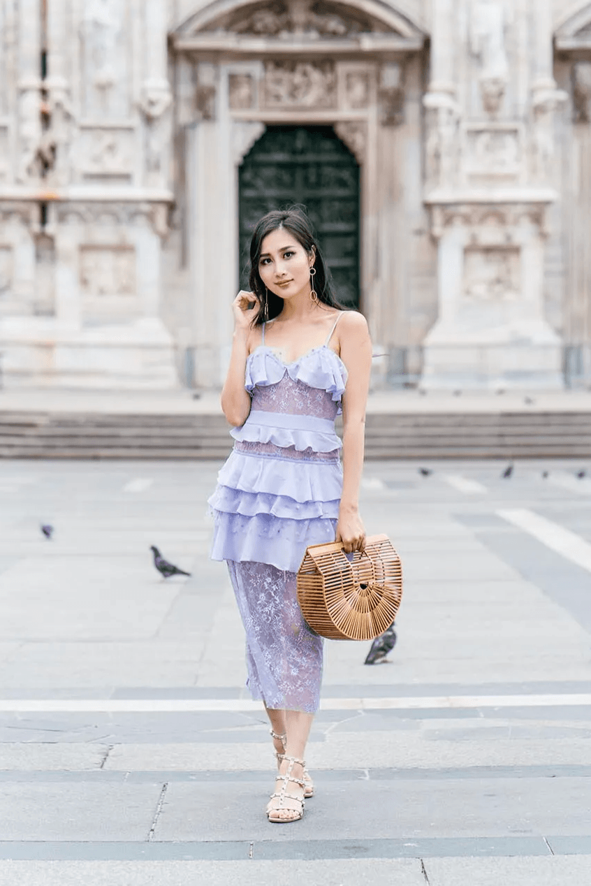 Cosmic Midi Lace Dress - Endless - UAE Rental and Resale for Women's Fashion