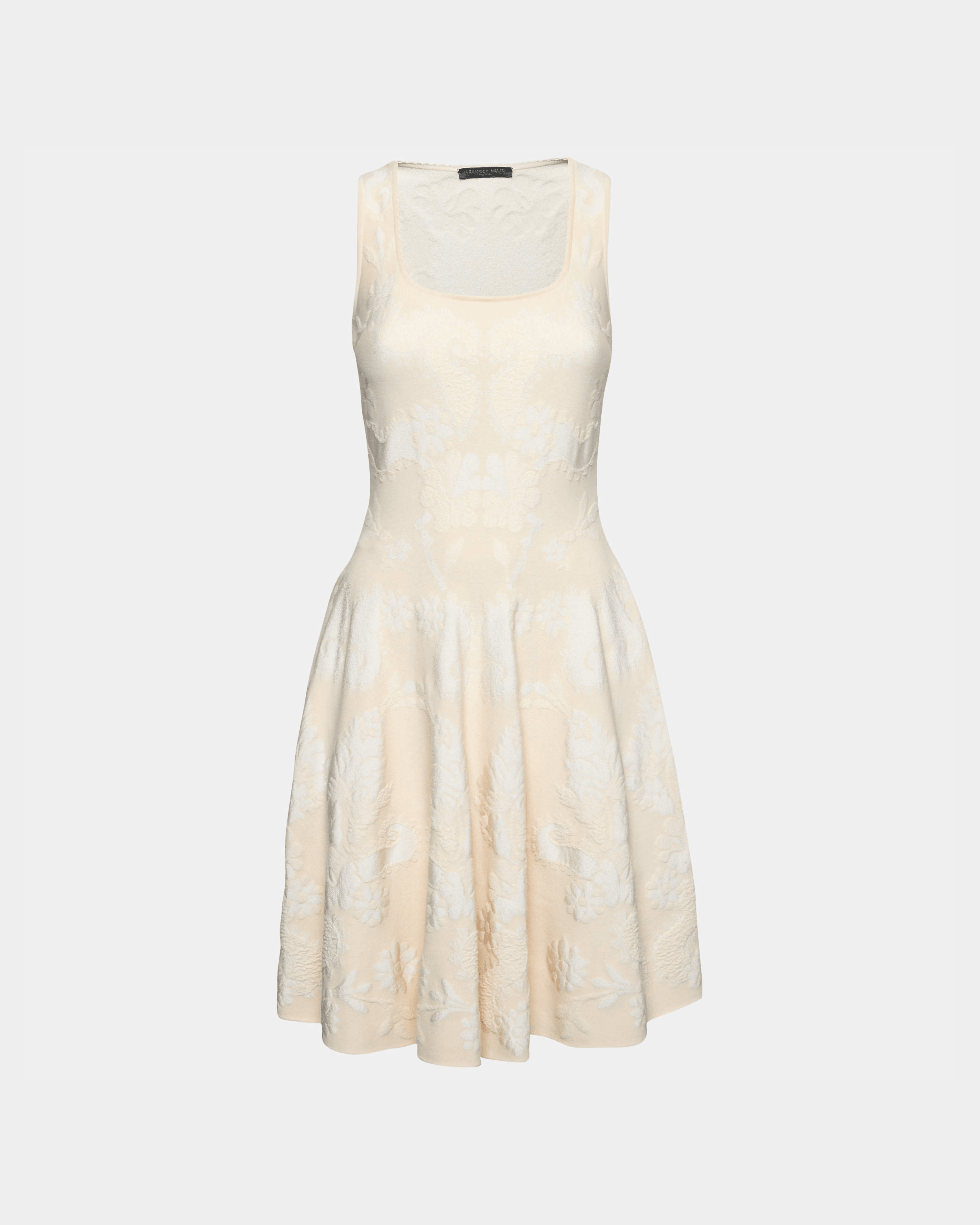 Cream Jacquard Sleeveless Dress - Endless - UAE Rental and Resale for Women's Fashion