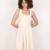 Cream Jacquard Sleeveless Dress - Endless - UAE Rental and Resale for Women's Fashion
