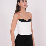 Crepe Black & White Corset - Endless - UAE Rental and Resale for Women's Fashion