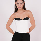 Crepe Black & White Corset - Endless - UAE Rental and Resale for Women's Fashion