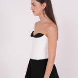 Crepe Black & White Corset - Endless - UAE Rental and Resale for Women's Fashion