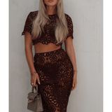 Crochet Co-ord Set in Chocolate - Endless - UAE Rental and Resale for Women's Fashion