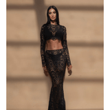 Crochet Floral Co-ord Set in Black - Endless - UAE Rental and Resale for Women's Fashion