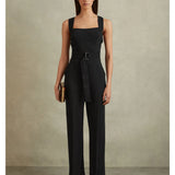 Cross Back Belted Jumpsuit - Endless - UAE Rental and Resale for Women's Fashion