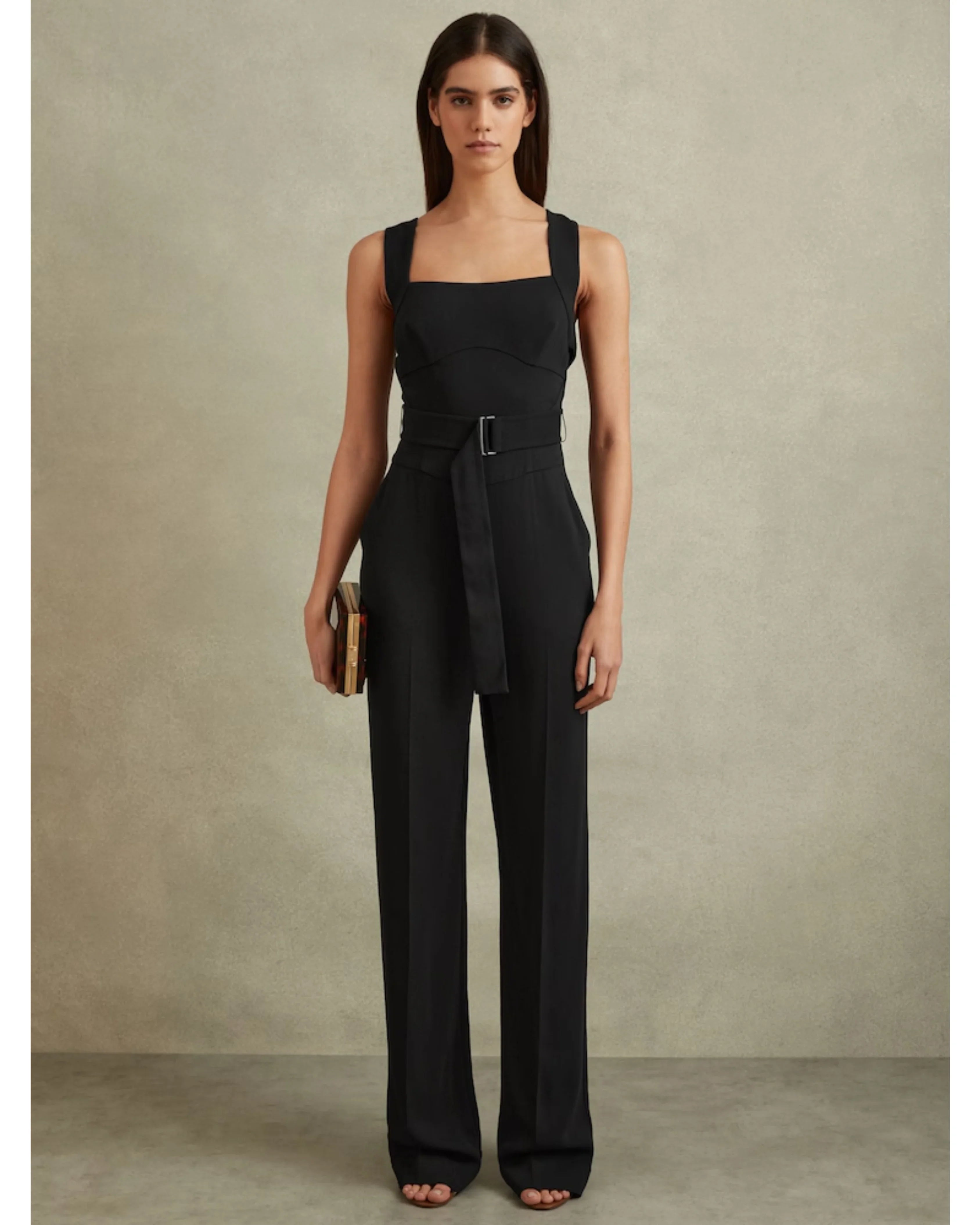 Cross Back Belted Jumpsuit - Endless - UAE Rental and Resale for Women's Fashion