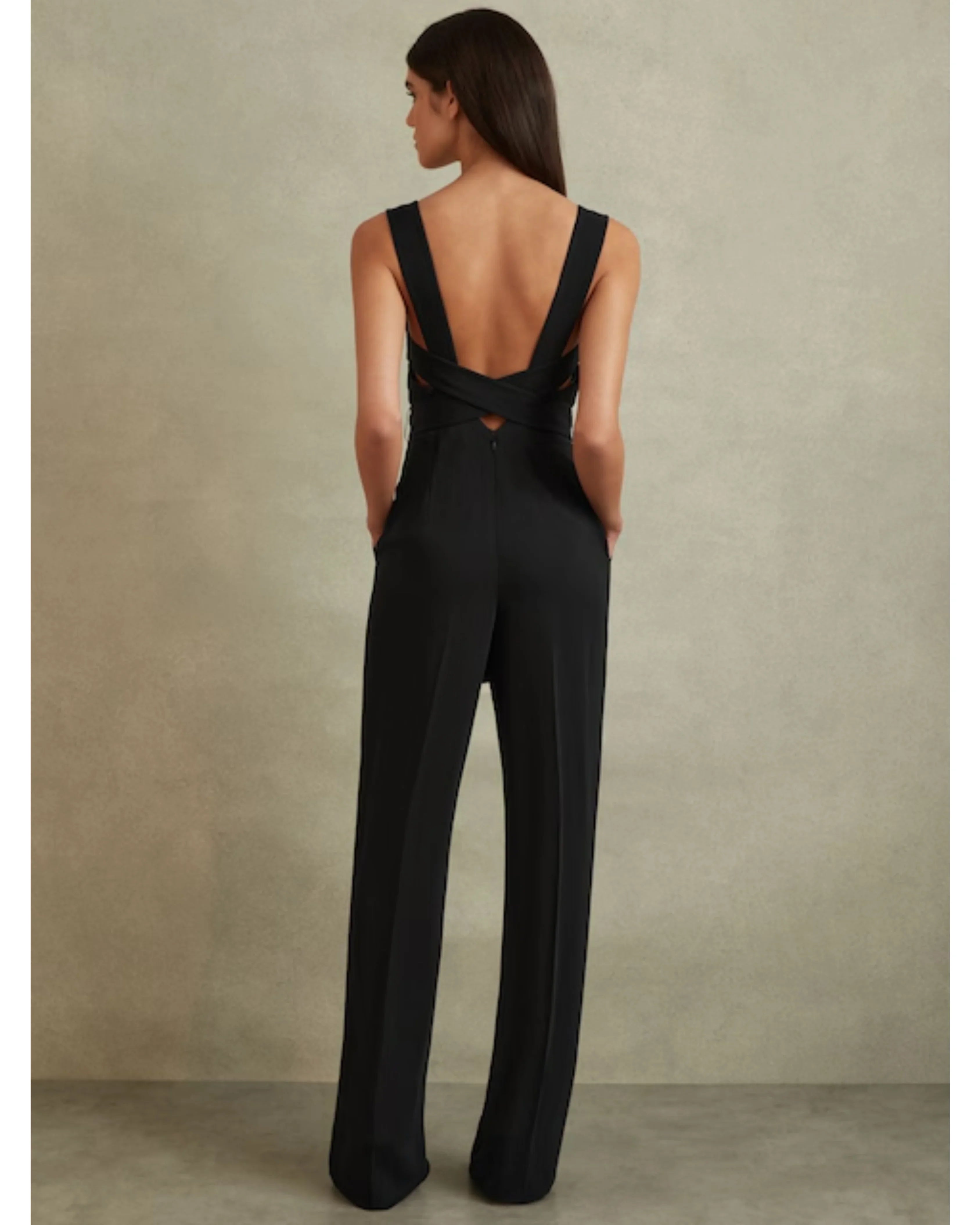 Cross Back Belted Jumpsuit - Endless - UAE Rental and Resale for Women's Fashion