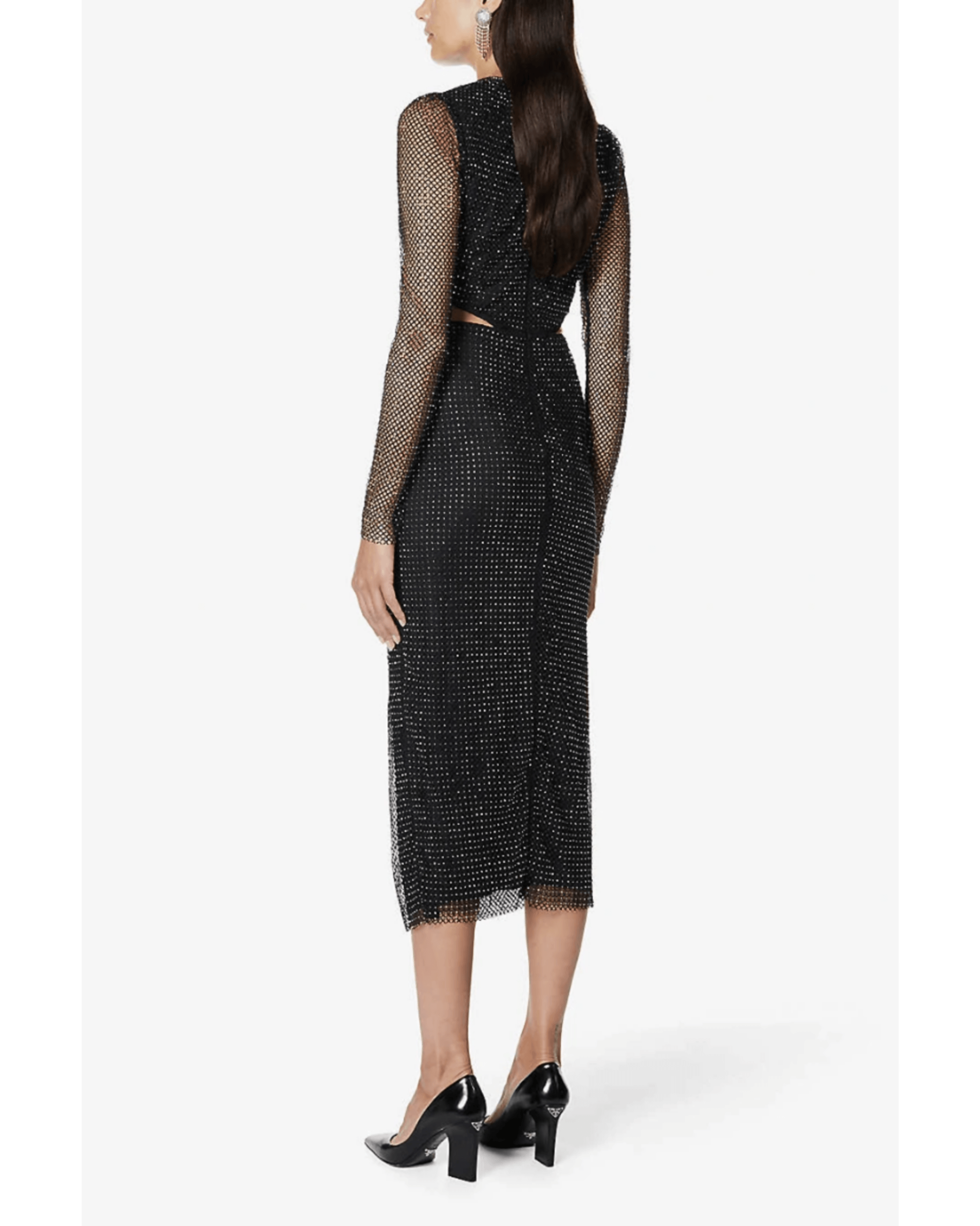 Crystal-embellished Cut-out Woven Midi Dress - Endless - UAE Rental and Resale for Women's Fashion