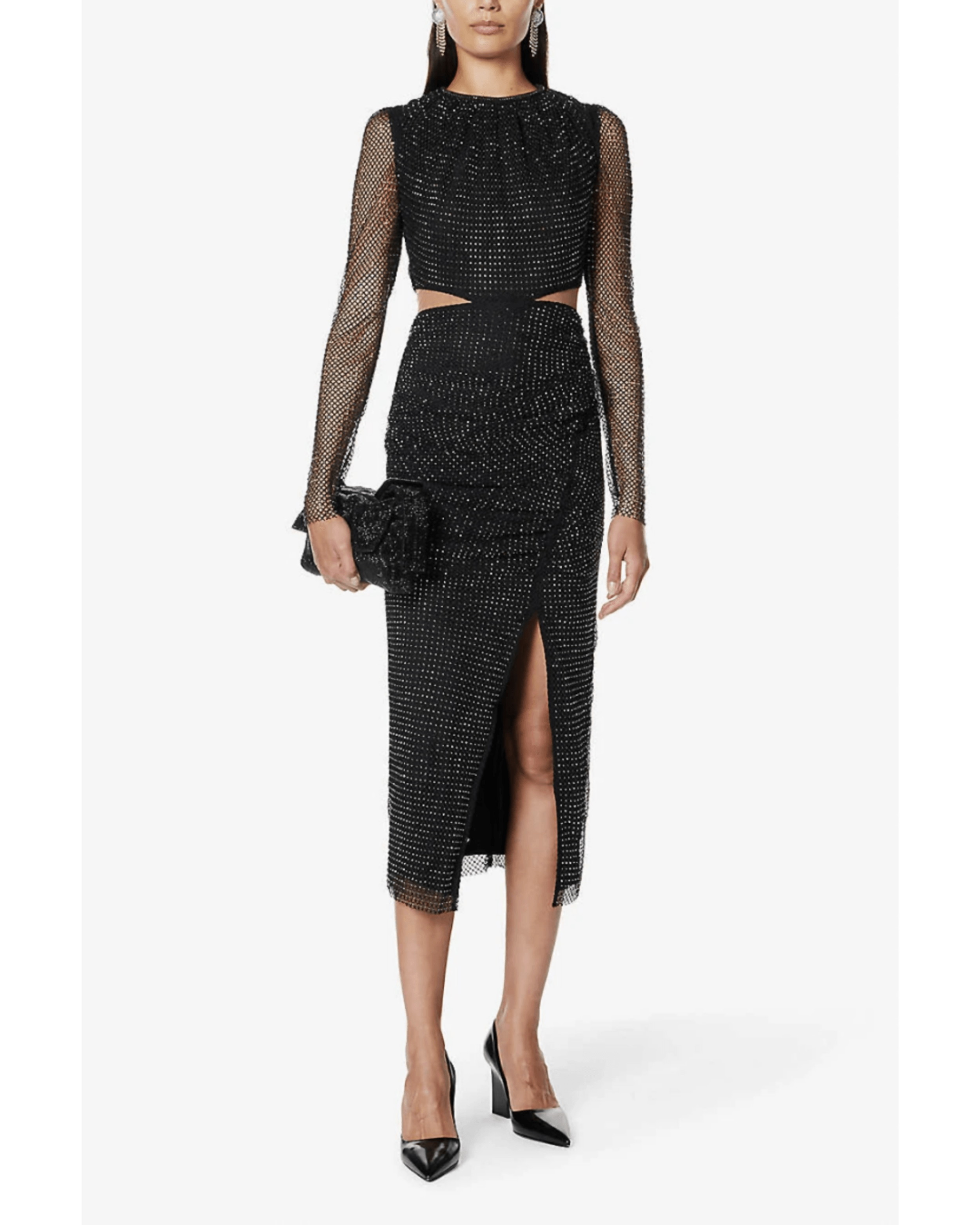 Crystal-embellished Cut-out Woven Midi Dress - Endless - UAE Rental and Resale for Women's Fashion