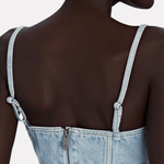 Crystal-Embellished Denim Crop Top - Endless - UAE Rental and Resale for Women's Fashion