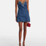 Crystal-embellished Denim Mini Dress - Endless - UAE Rental and Resale for Women's Fashion