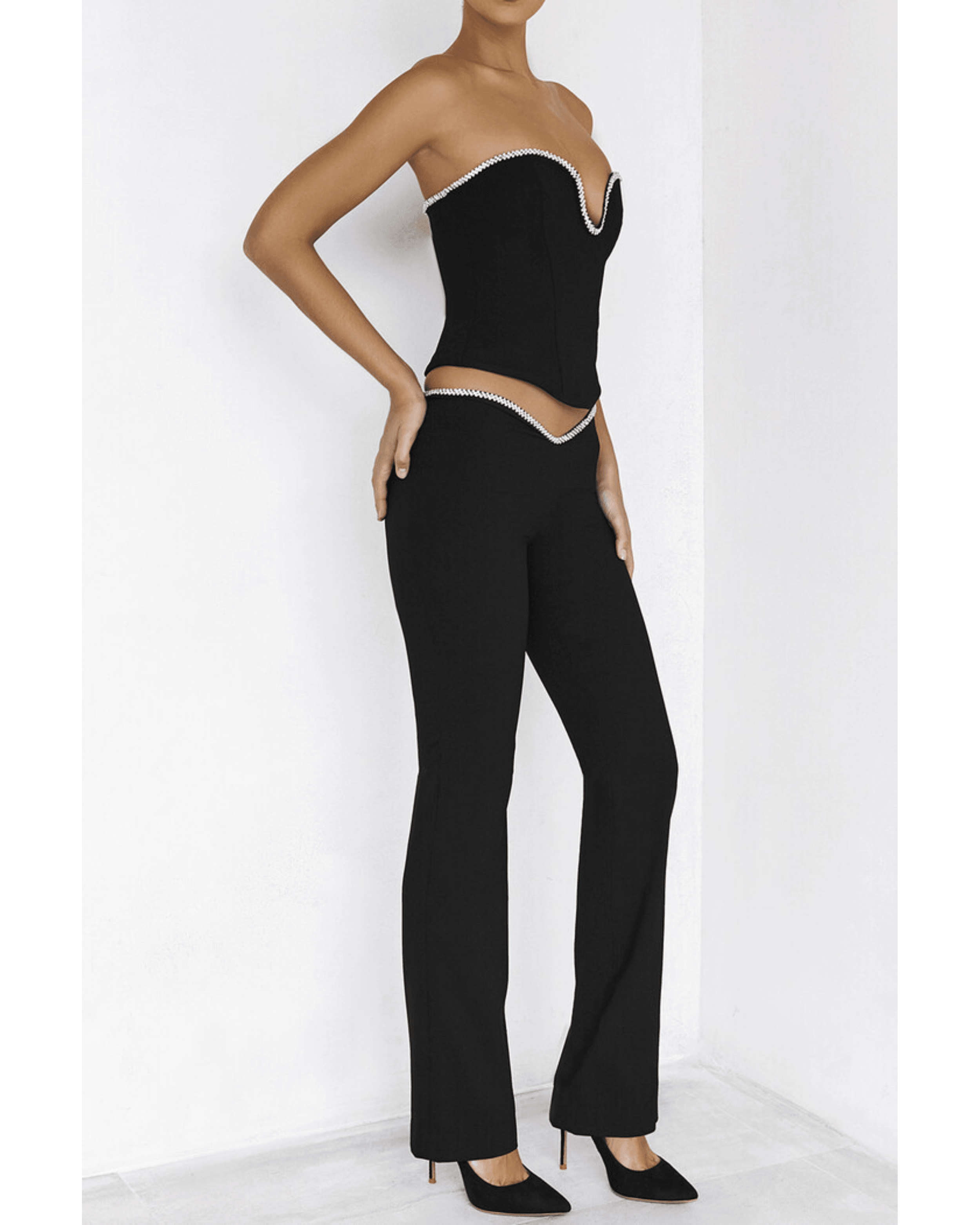 Crystal Trimmed Co-ord Sets - Endless - UAE Rental and Resale for Women's Fashion