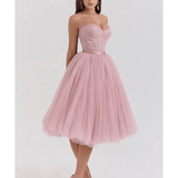 Darling French Rose Tulle Midi Dress - Endless - UAE Rental and Resale for Women's Fashion